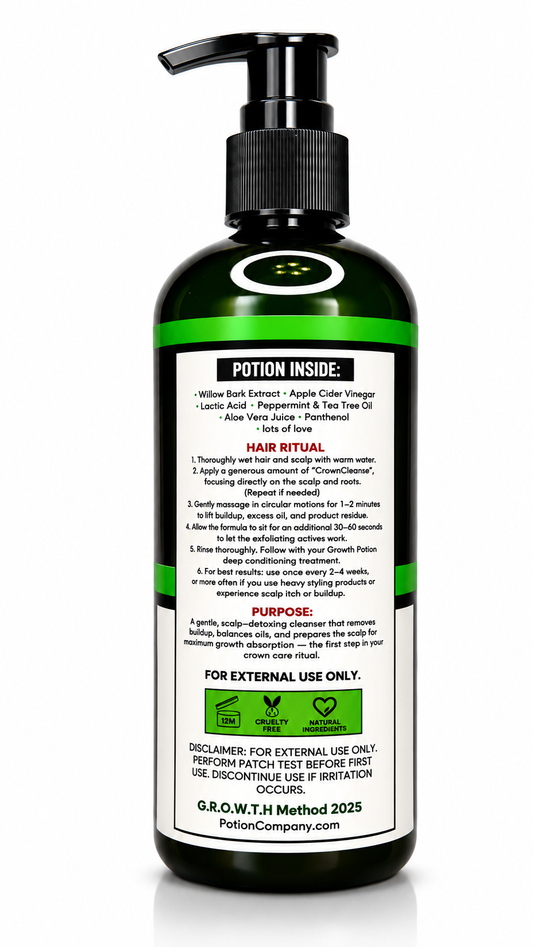 Crown Cleanse Detox Shampoo – Scalp Exfoliating Growth Cleanser
